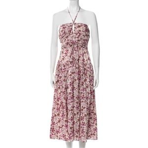 Jason Wu Floral Halter Maxi Dress with Keyhole Cutouts M